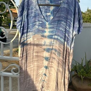 River + Sky Blue Ombré Tie-Dye Tunic